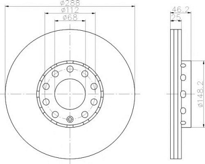 HELLA PAGID 8dd355102821 -  Тормозной диск